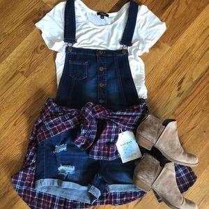 Wax Jean Shorts Overalls